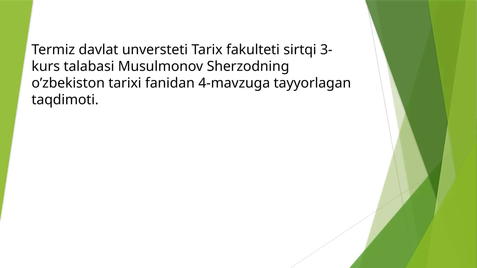 Sherzod Musulmonov Ta'limi va ta'rifi
