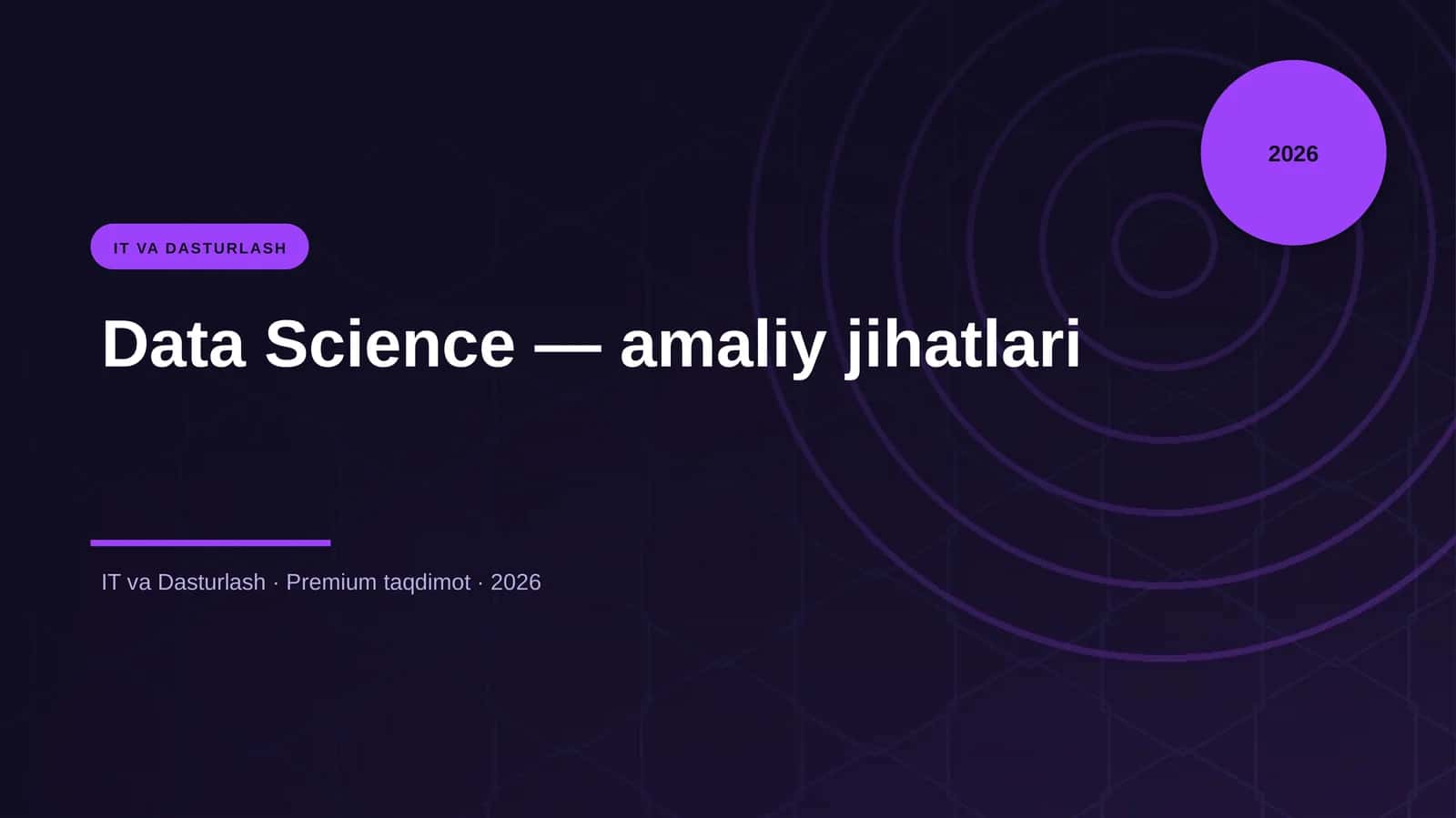 Data Science — amaliy jihatlari