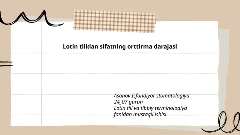 Lotin tilidan sifatning orttirma darajasi