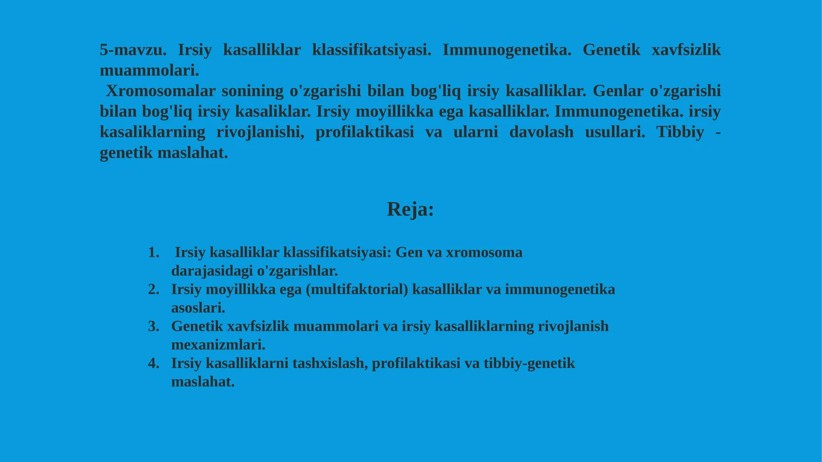 Irsiy kasalliklar klassifikatsiyasi