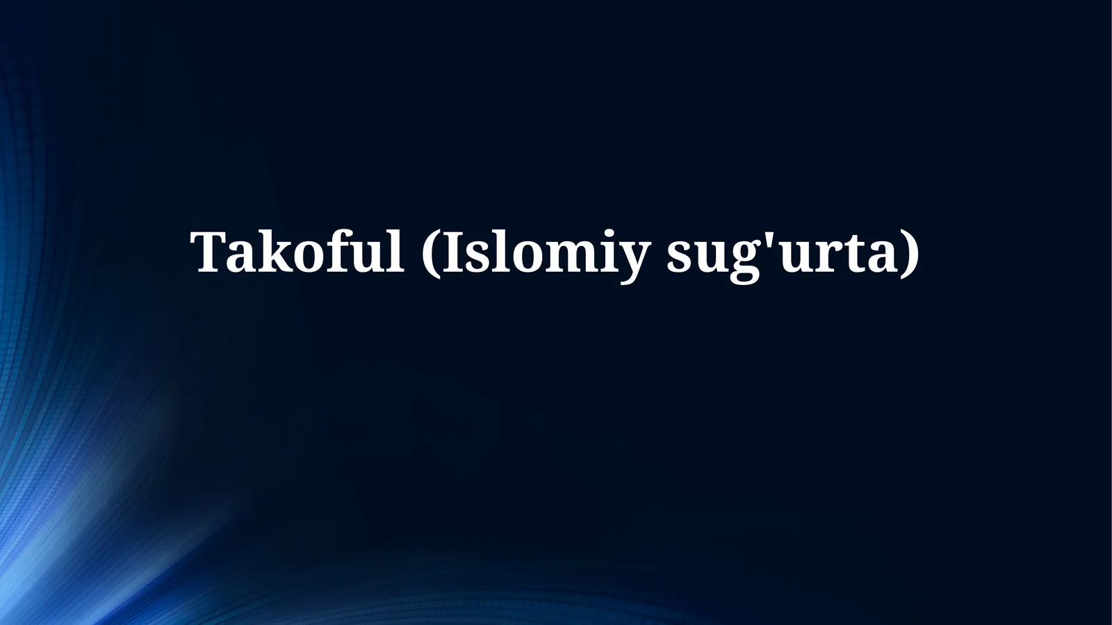 Takaful (Islomiysug'urta)
