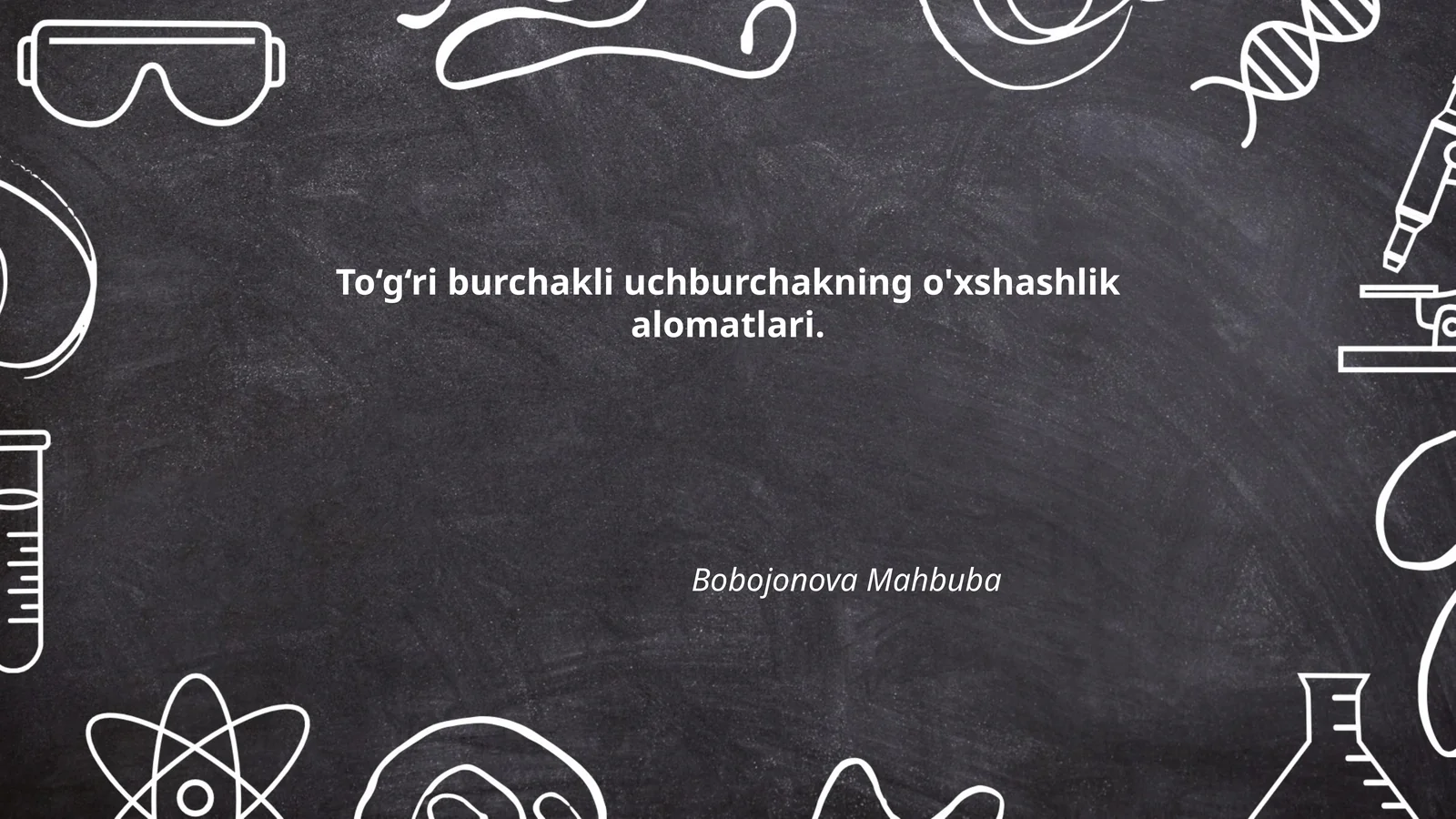 To‘g‘ri burchakli uchburchakning o'xshashlik alomatlari