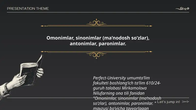Omonimlar, sinonimlar (ma’nodosh so‘zlar), antonimlar, paronimlar.
