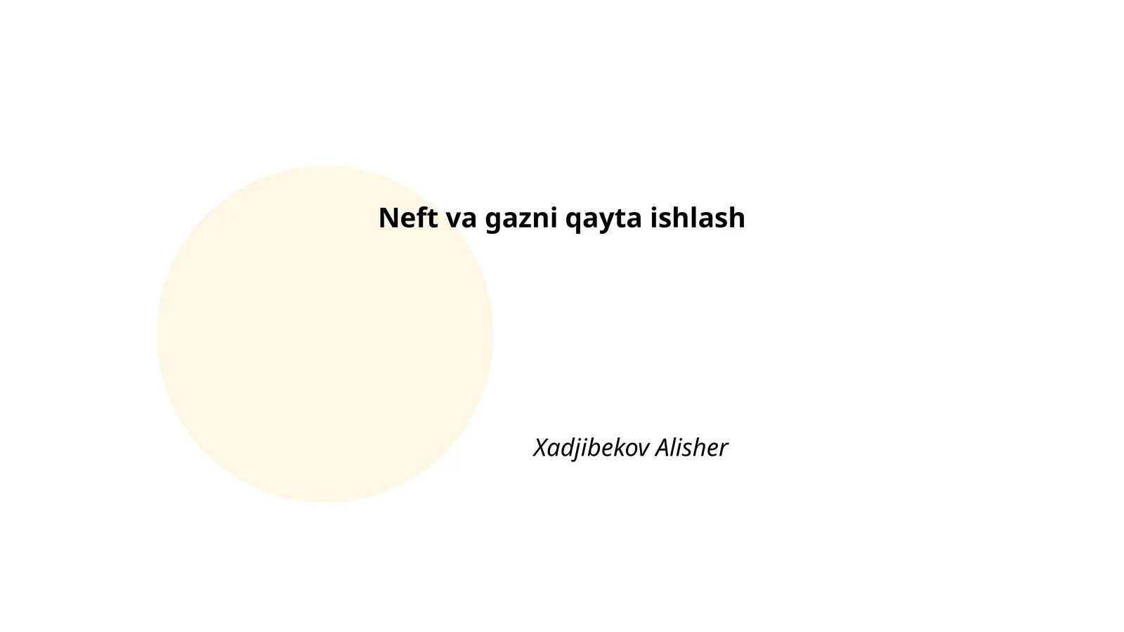 Neft va gazni qayta ishlash