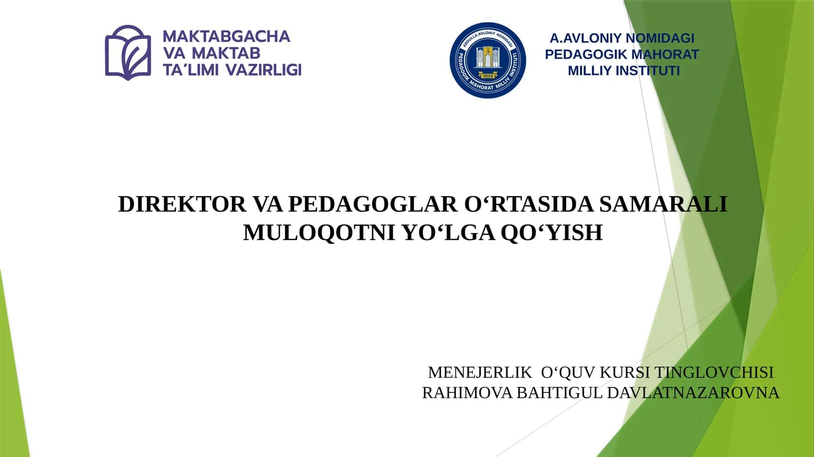 Samarali muloqotni yo‘lga qo‘yish