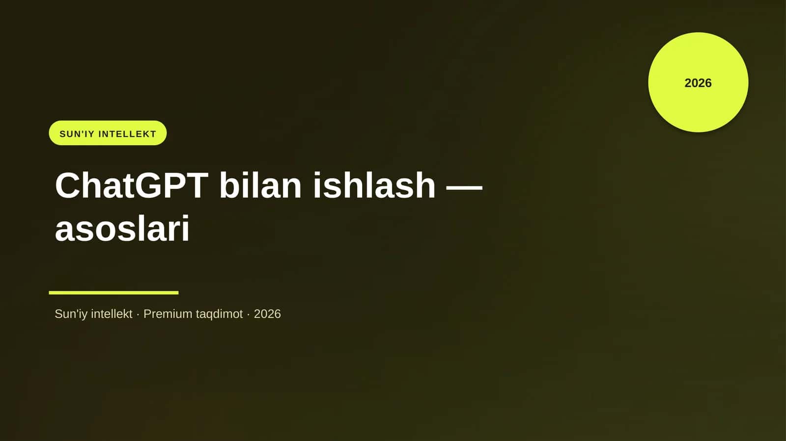 ChatGPT bilan ishlash — asoslari
