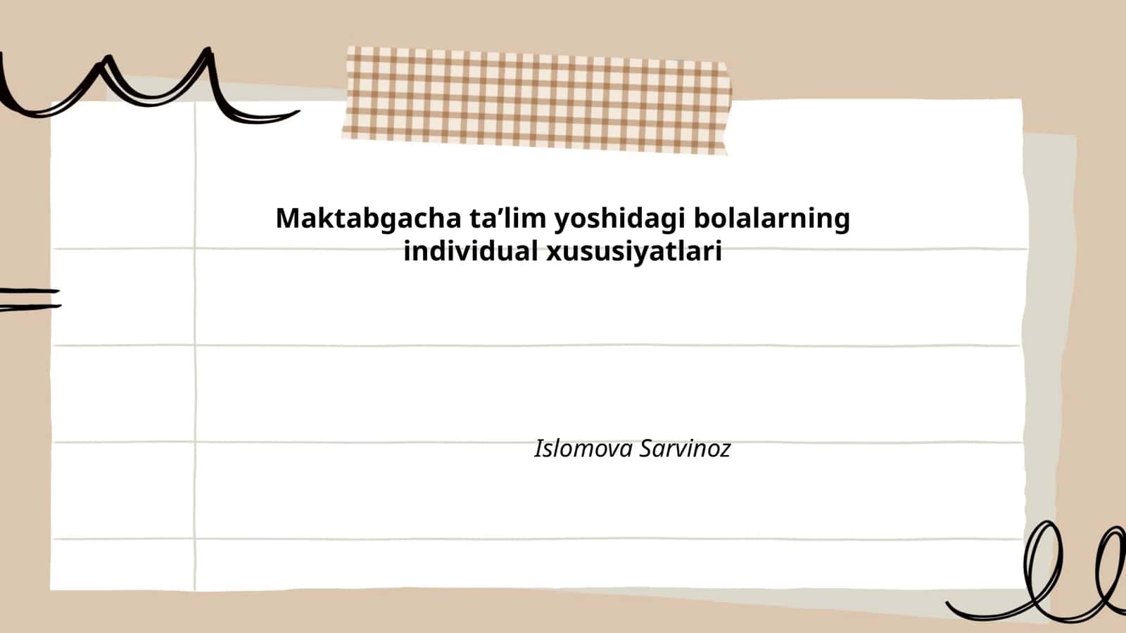 Maktabgacha taʼlim yoshidagi bolalarning individual xususiyatlari