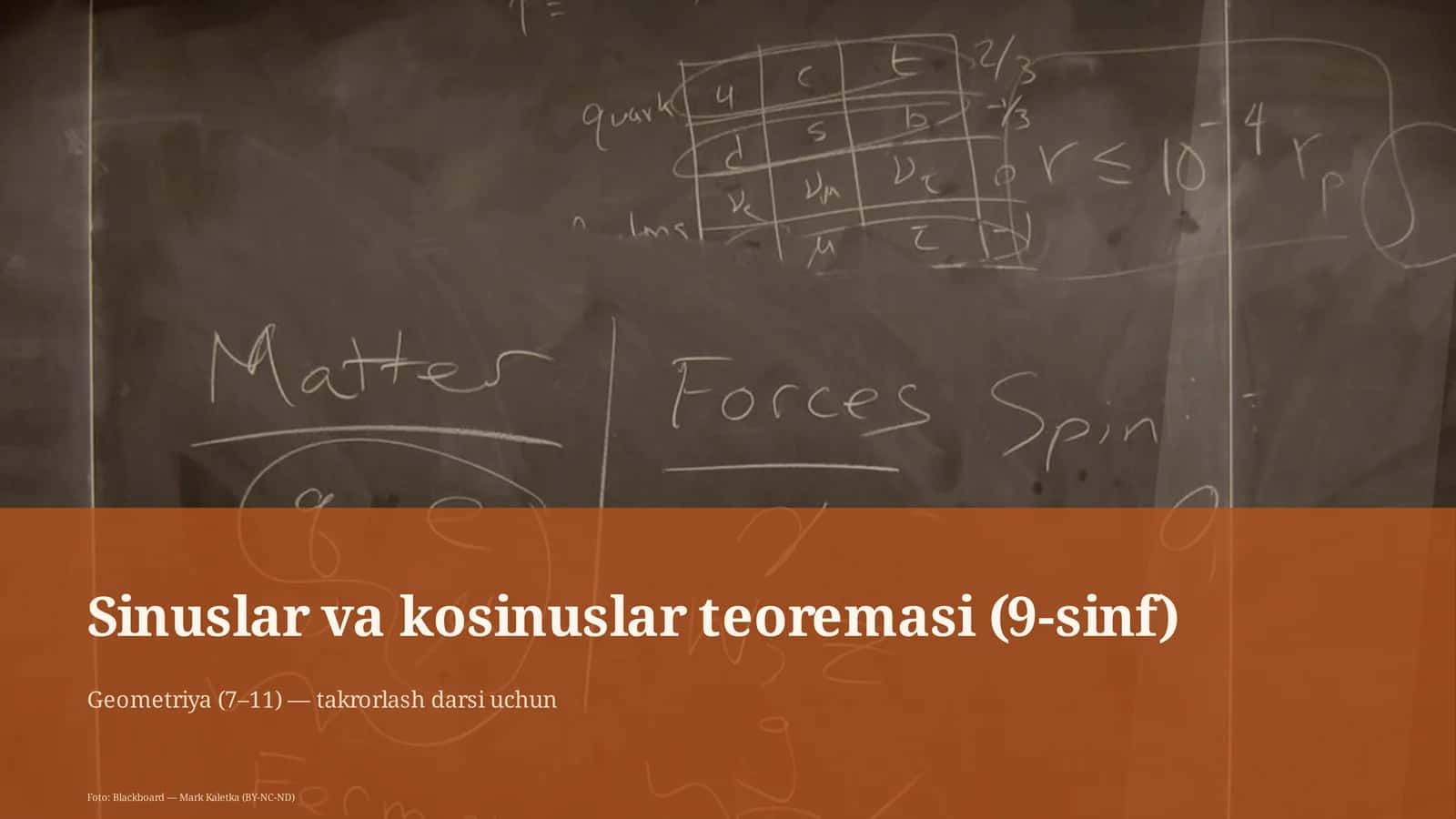 Sinuslar va kosinuslar teoremasi (9-sinf)