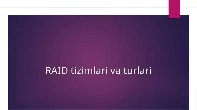 RAID tizimlari va turlari