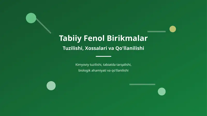 Tabiiy Fenol Birikmalar