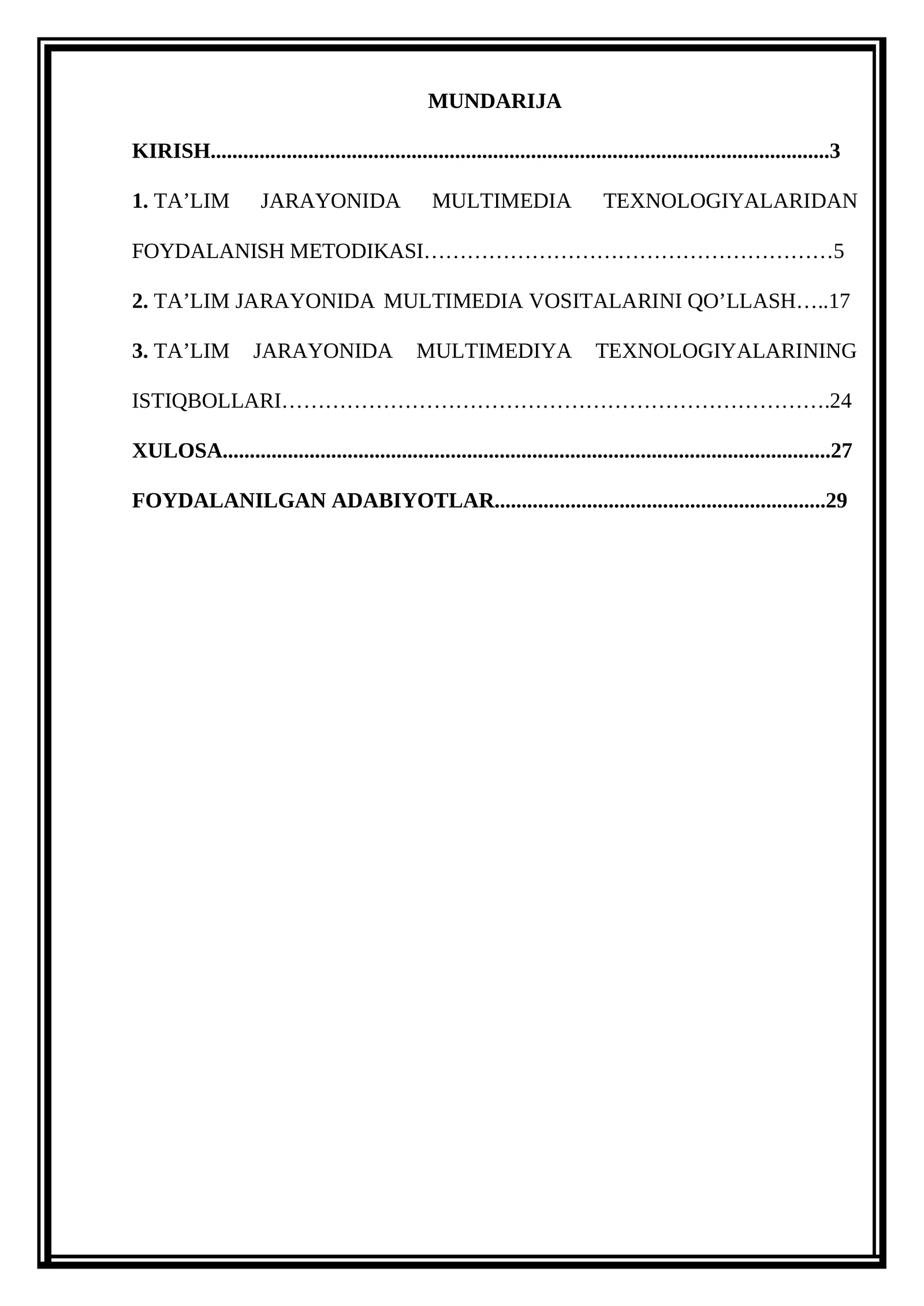 TA’LIM JARAYONIDA MULTIMEDIA TEXNOLOGIYALARIDAN FOYDALANISH METODIKASI kurs ishi