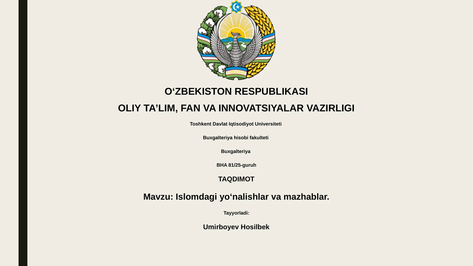 Islomdagi yoʻnalishlar va mazhablar