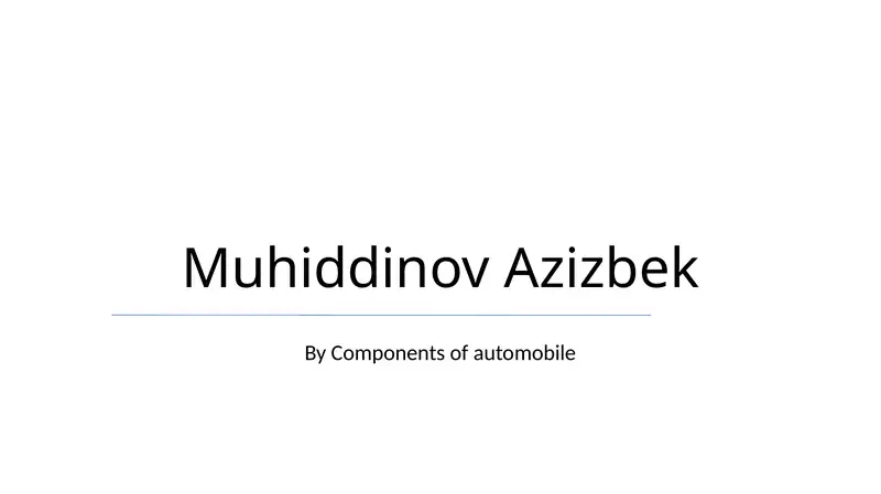 Components of automobile