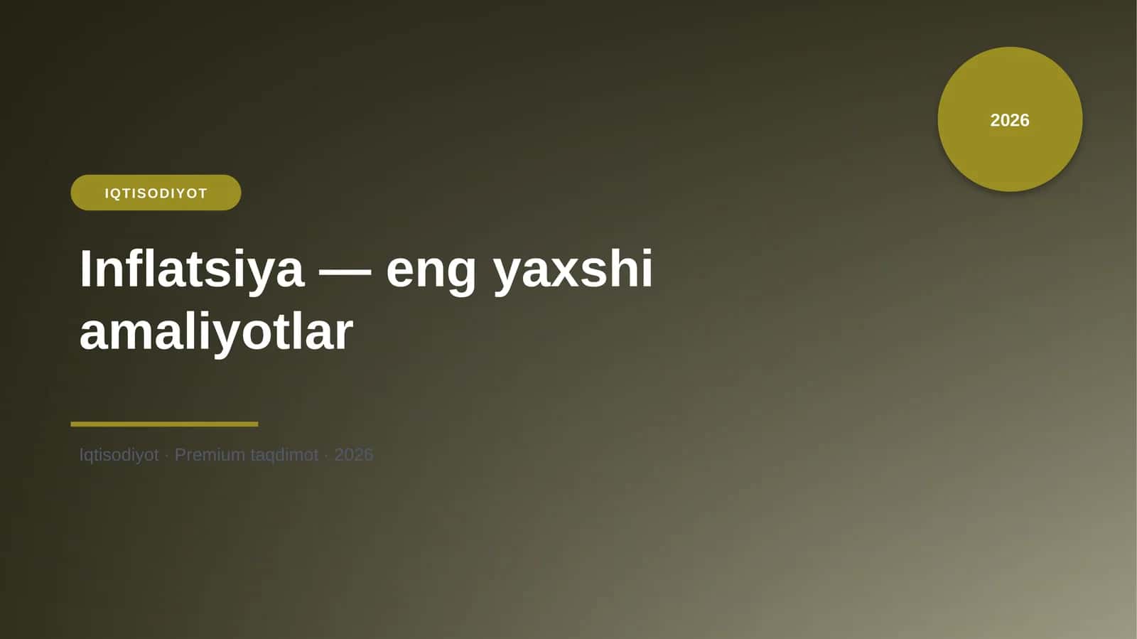 Inflatsiya — eng yaxshi amaliyotlar