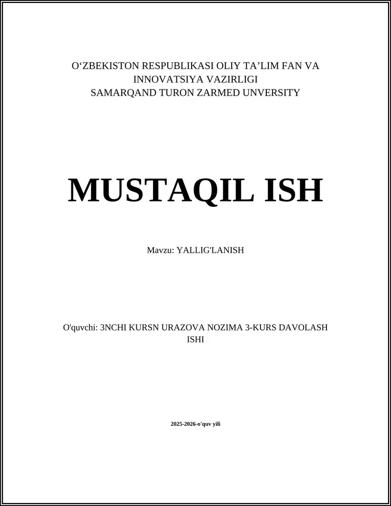 Yallig'lanish