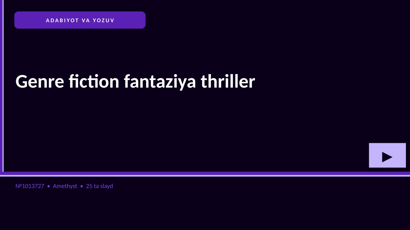 Genre fiction fantaziya thriller