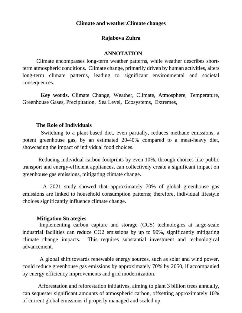 Climate and Weather. Climate Changes