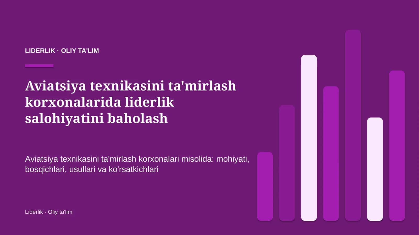 aviatsiya texnikasini ta'mirlash korxonalarida liderlik salohiyatini baholash 6614