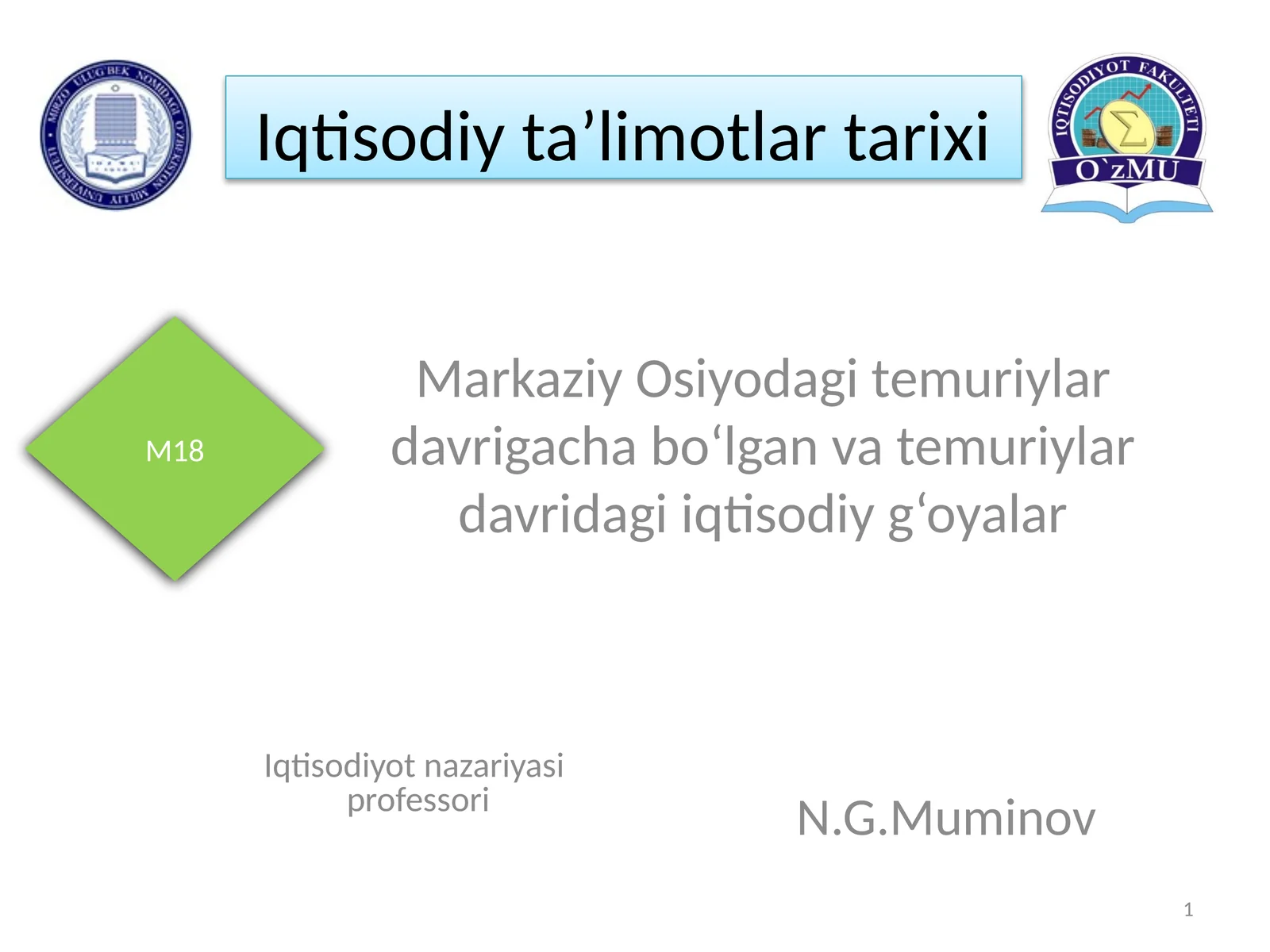 Iqtisodiy ta’limotlar tarixi