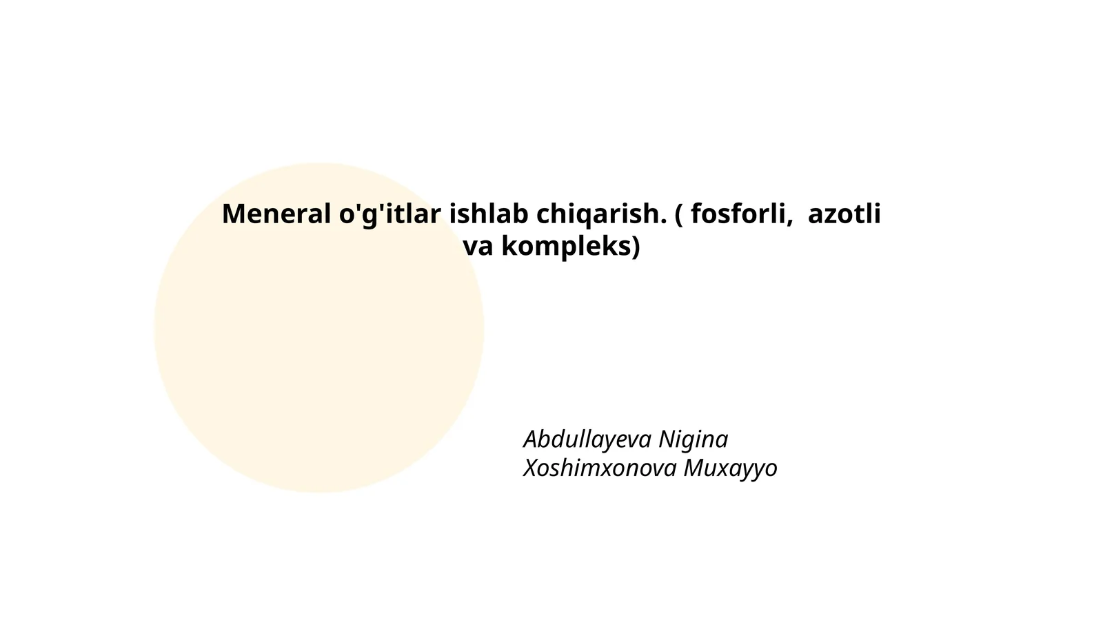 Meneral o'g'itlar ishlab chiqarish