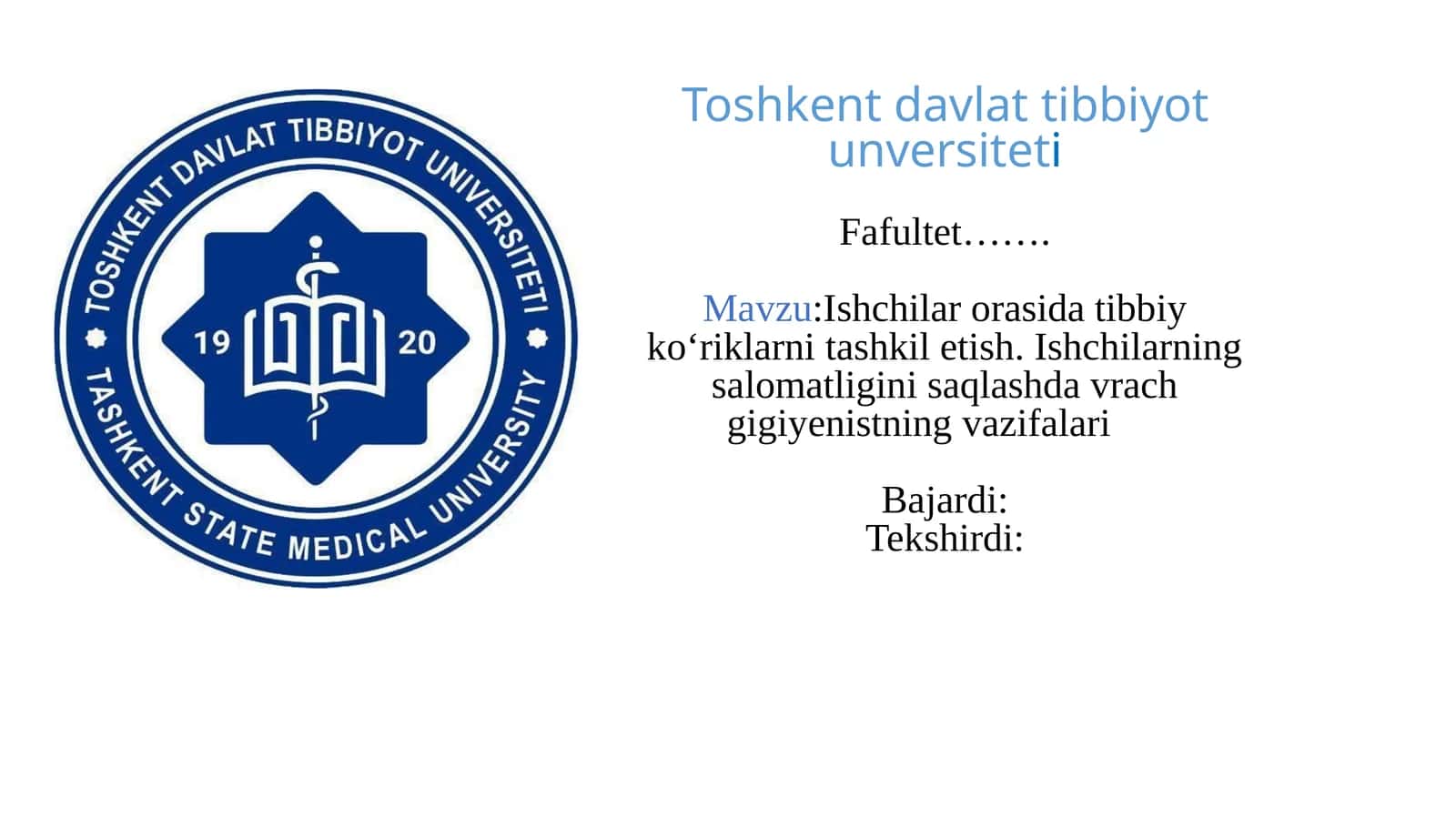 Ishchilarning salomatligini saqlash davri rach-gigiyenistning vazifalari