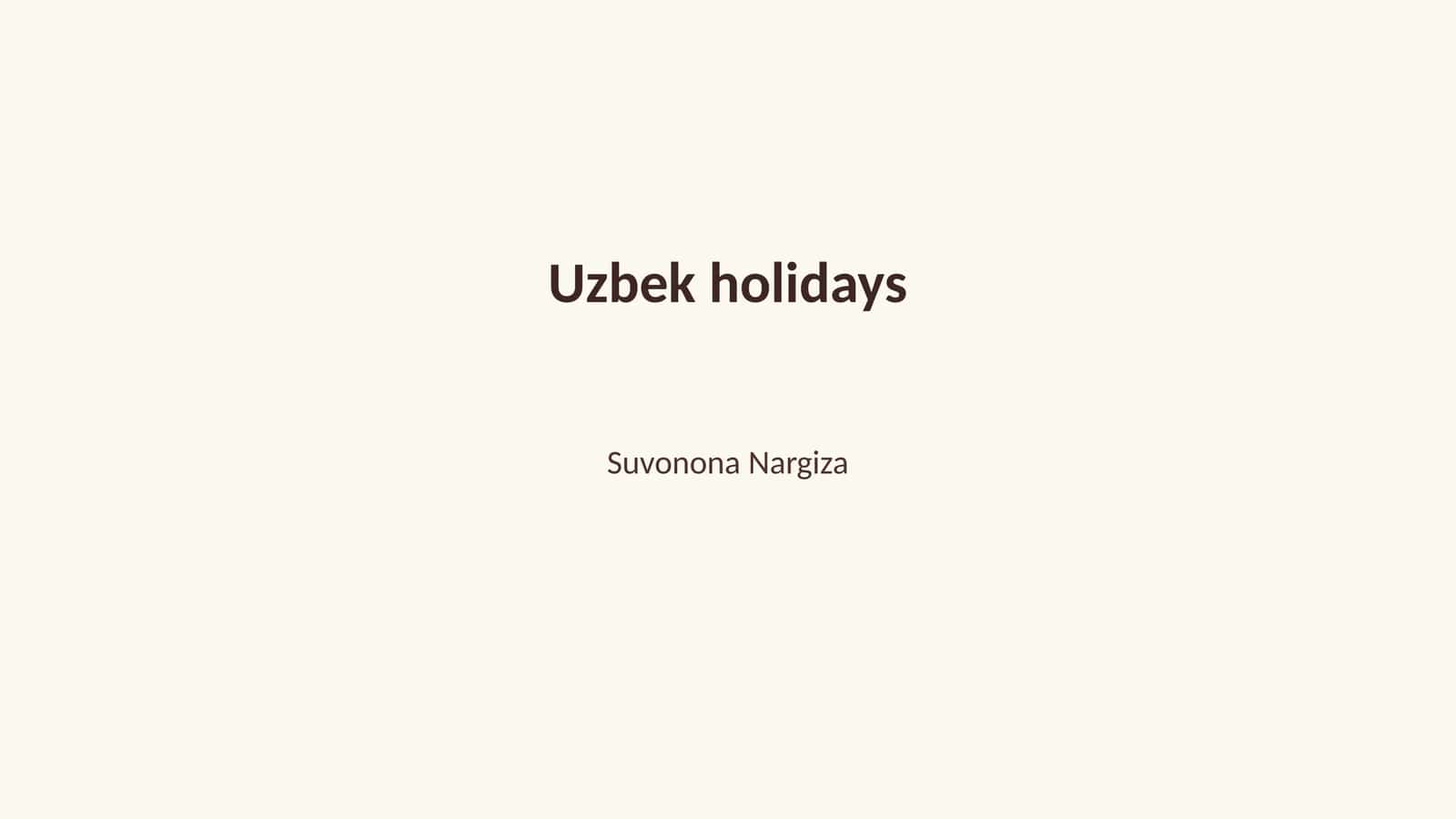 Uzbek Holidays