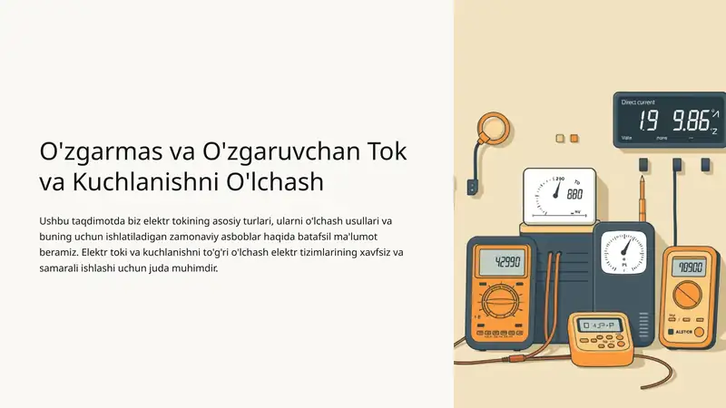 Elektr tok va kuchlanishni o'lchash