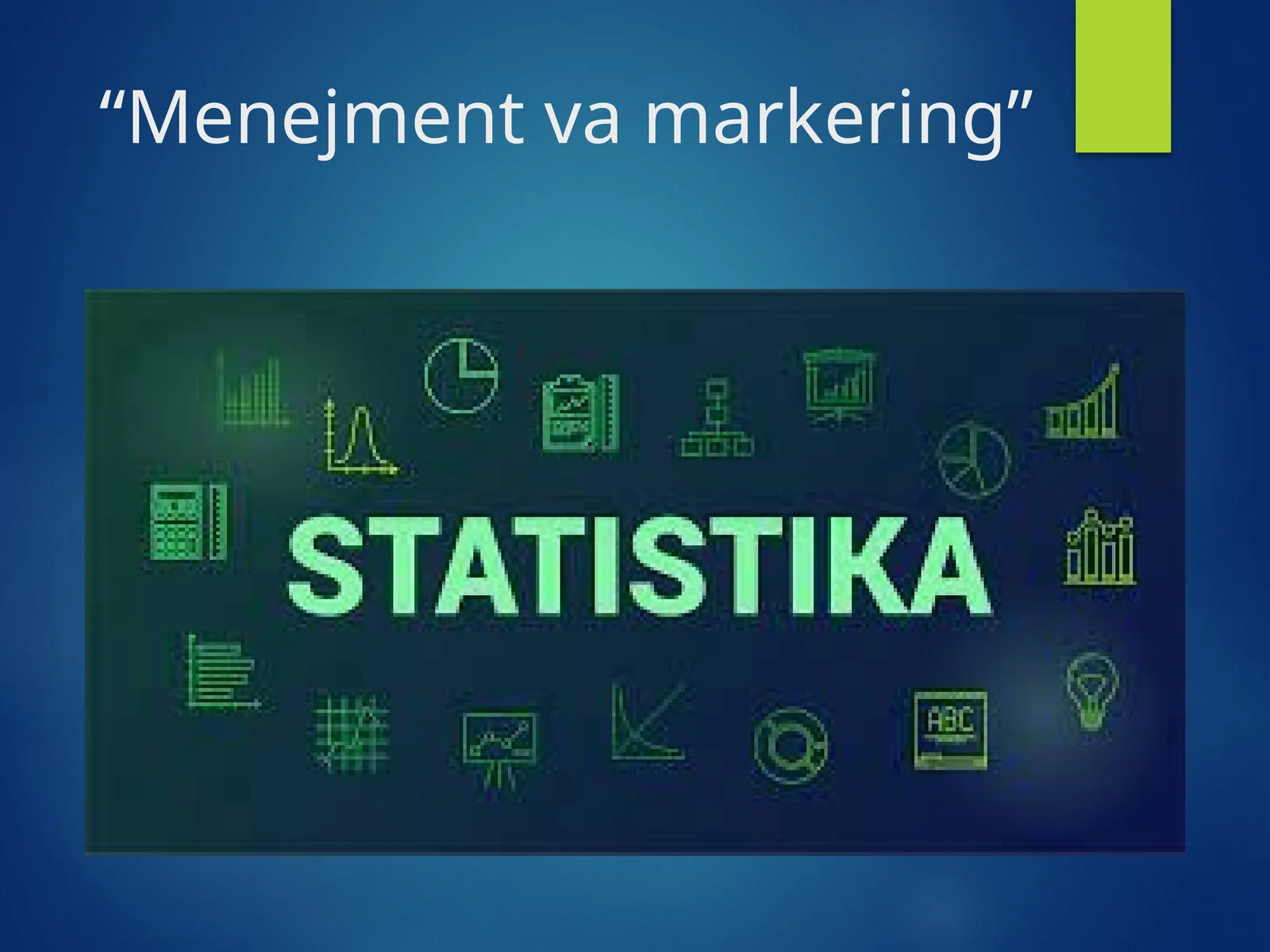 STATISTIKANING PREDMETI, METODI VA VAZIFALARI