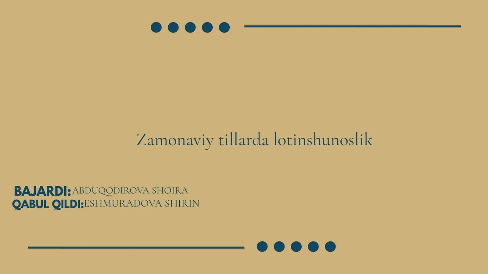Zamonaviy tillarda lotinshunoslik