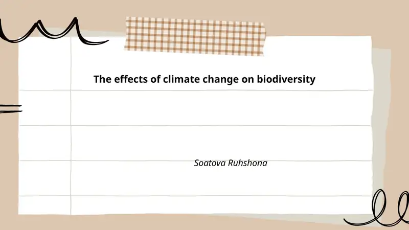 The effects of climate change on biodiversity