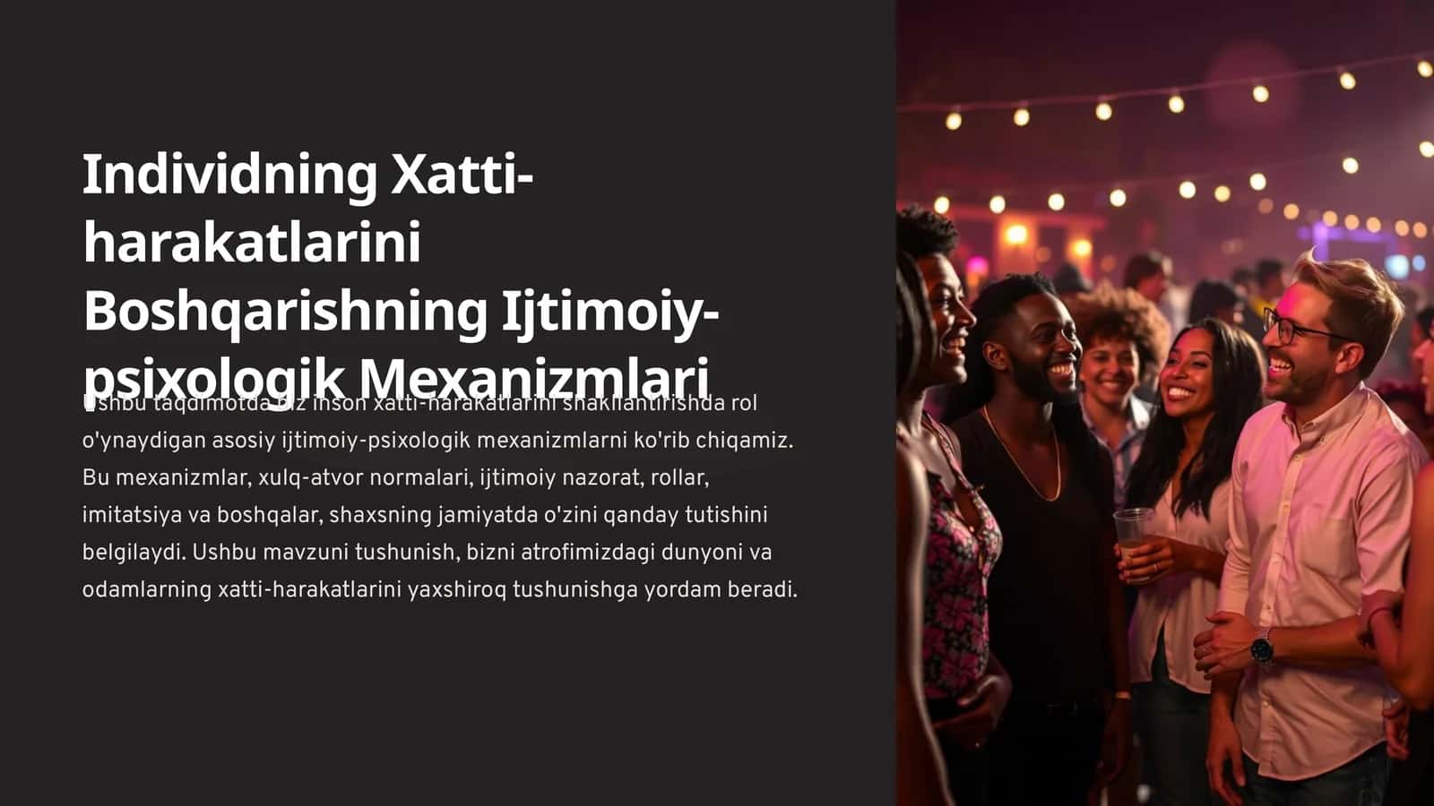 Individning Xatti harakatlarini Boshqarishning Ijtimoiy psixologik