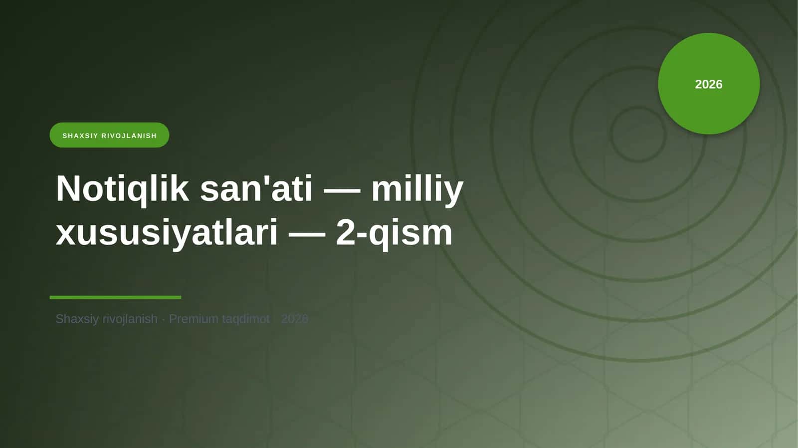 Notiqlik san'ati — milliy xususiyatlari — 2-qism