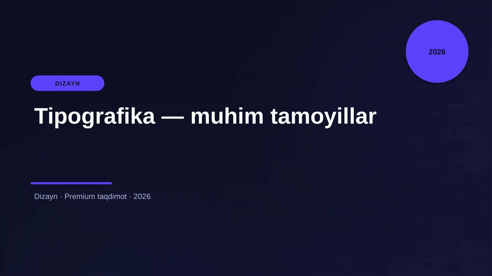 Tipografika — muhim tamoyillar