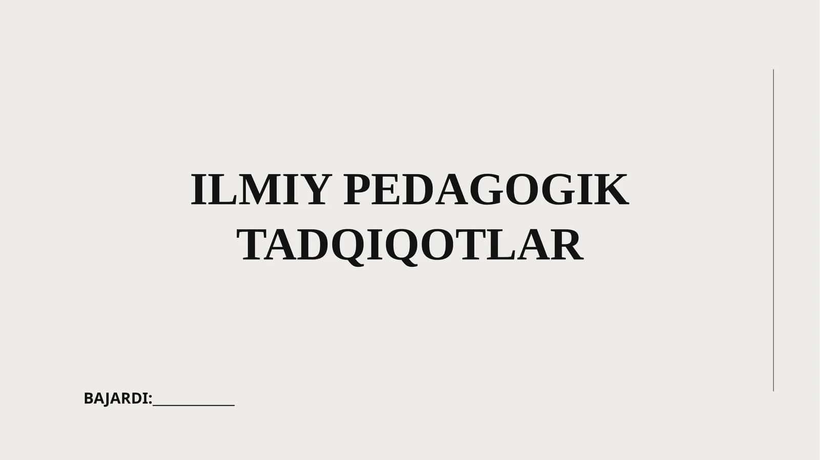 Ilmiy Pedagogik Tadqiqotlar