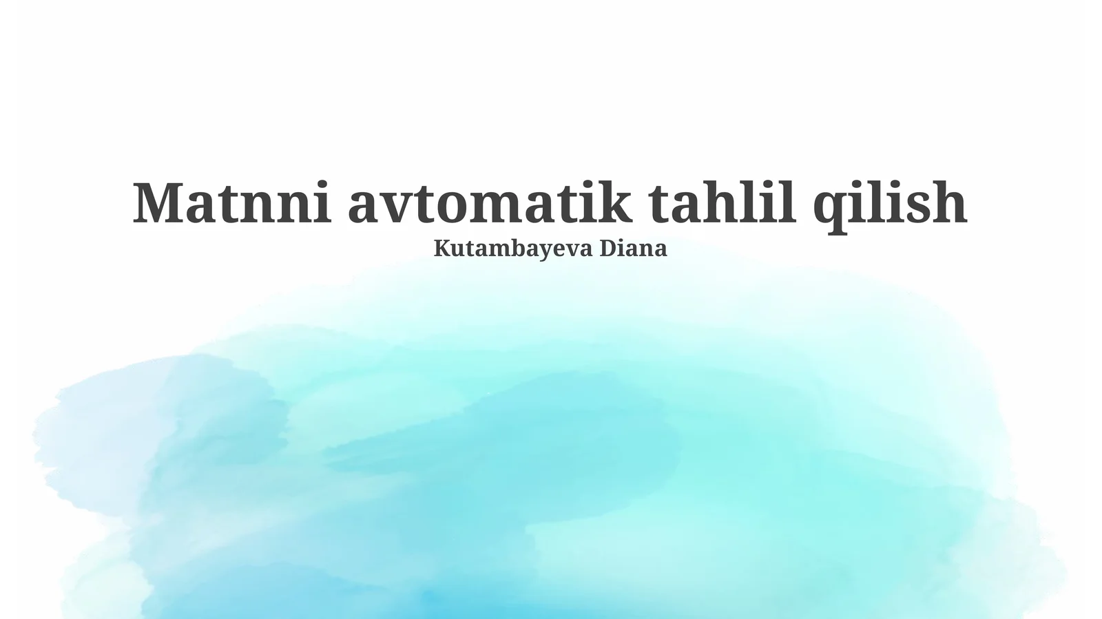 Matnni avtomatik tahlil qilish