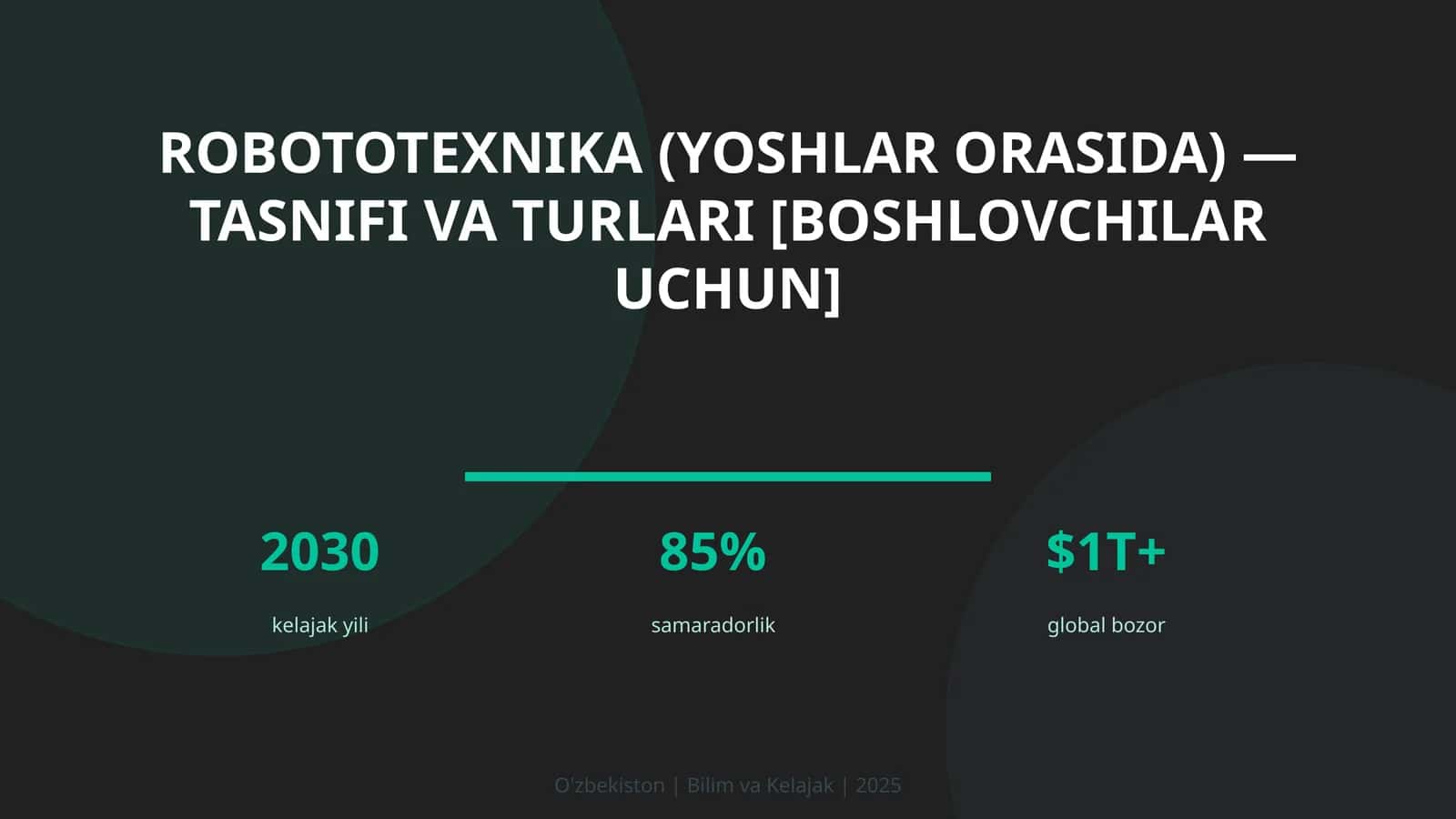 ROBOTOTEXNIKA (YOSHLAR ORASIDA) — TASNIFI VA TURLARI [BOSHLOVCHILAR UCHUN]