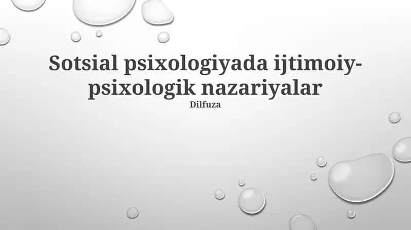 Sotsial psixologiyada ijtimoiy-psixologik nazariyalar