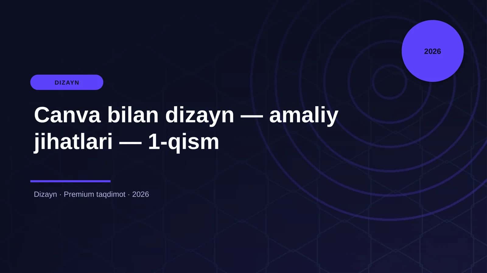 Canva bilan dizayn — amaliy jihatlari — 1-qism