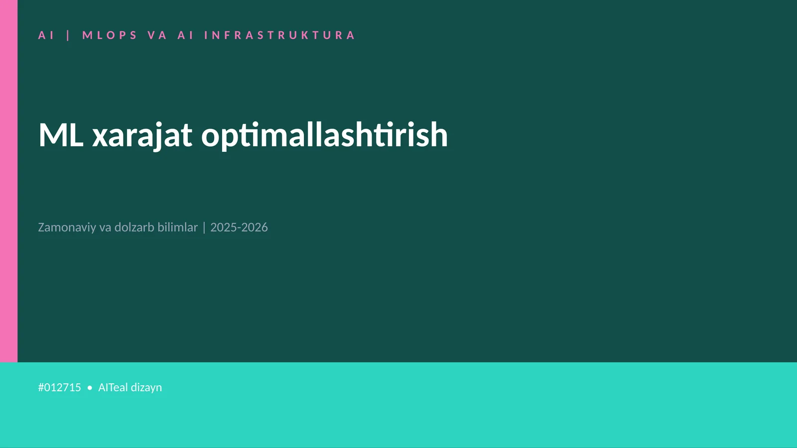 ML xarajat optimallashtirish