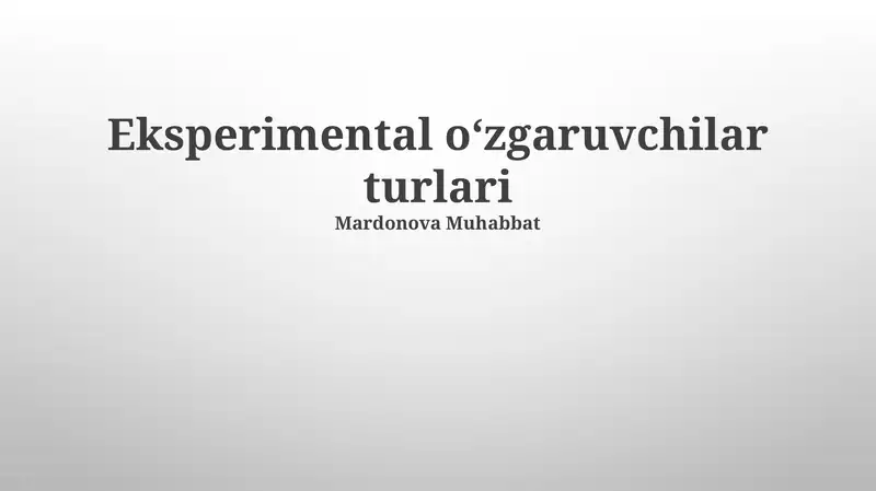 Bog'liq O'zgaruvchi