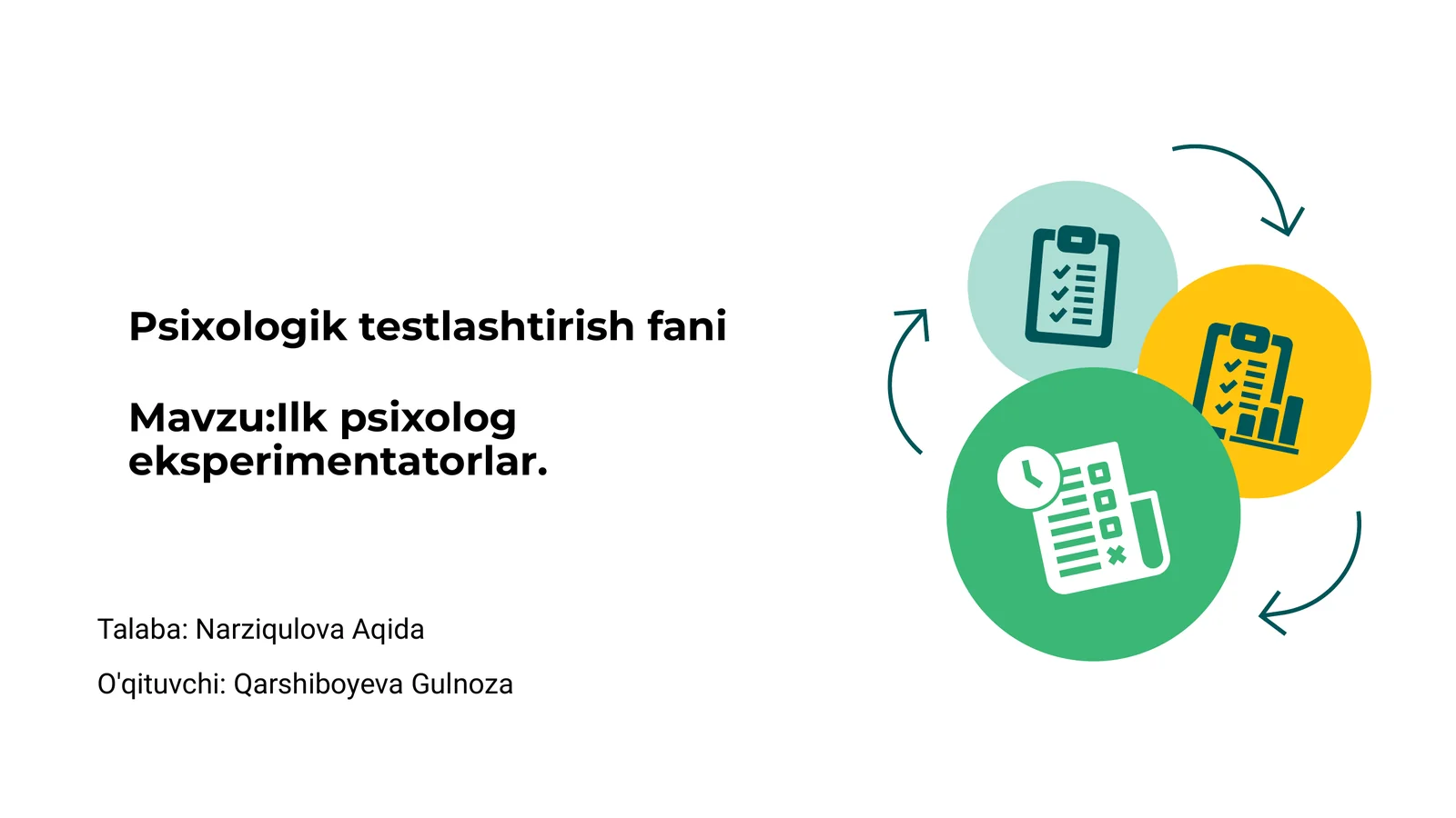 Psixologik testlashtirish fani