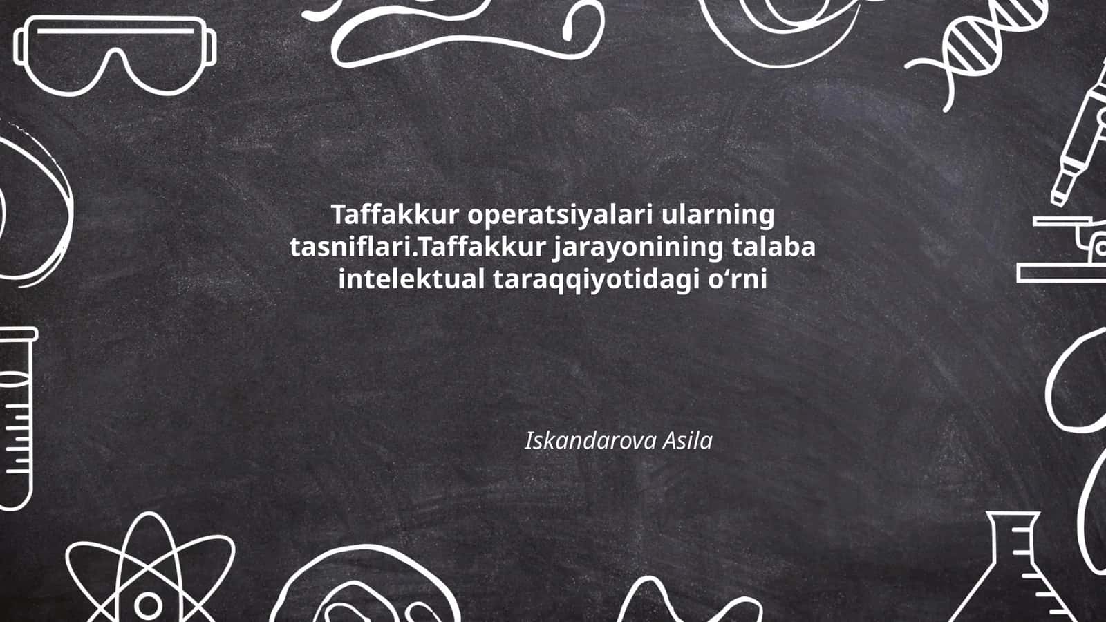 Taffakkur operatsiyalari ularning tasniflari