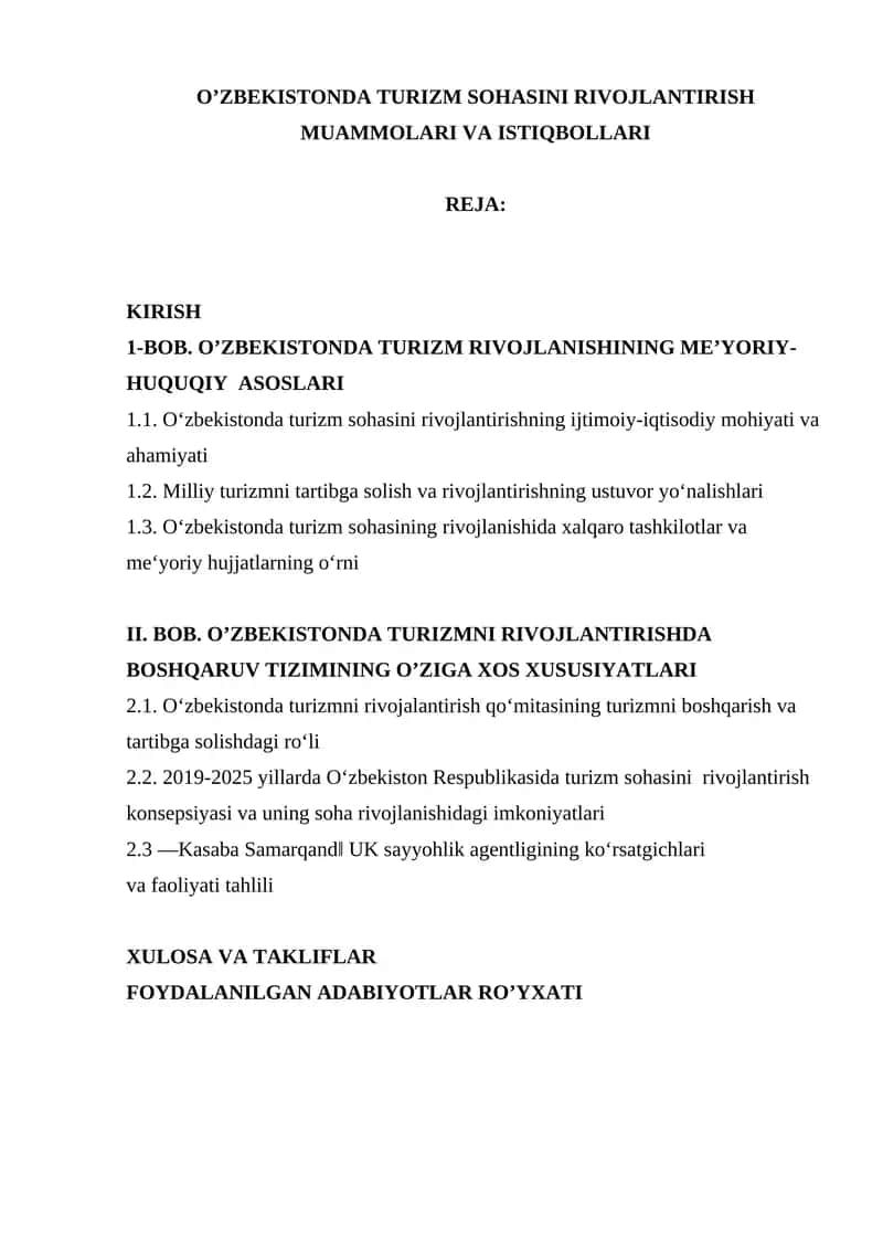 Kurs ishlar/Iqtisodiyot