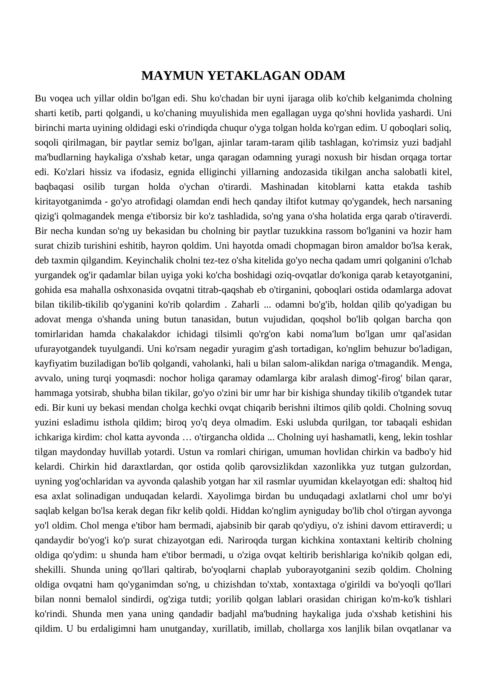 Maymun yetaklagan odam