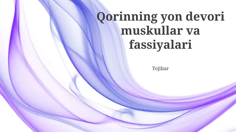 Qorinning yon devori muskullar va fassiyalari