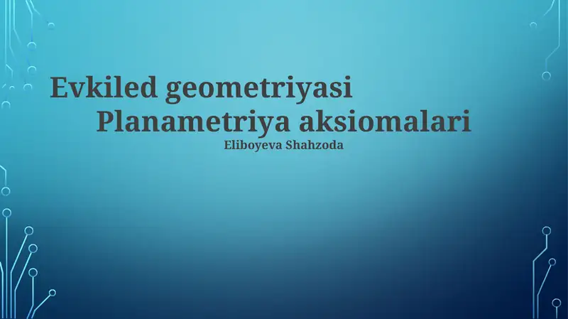 Evkiled geometriyasi