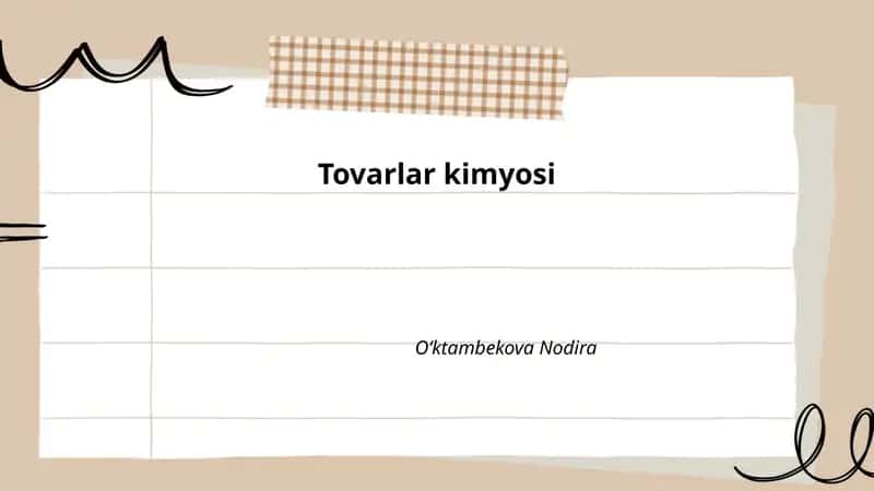 Oziq-ovqat tovarlari kimyosi