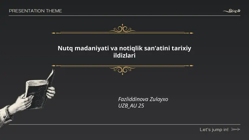 Nutq madaniyati va notiqlik sanʼatini tarixiy ildizlari