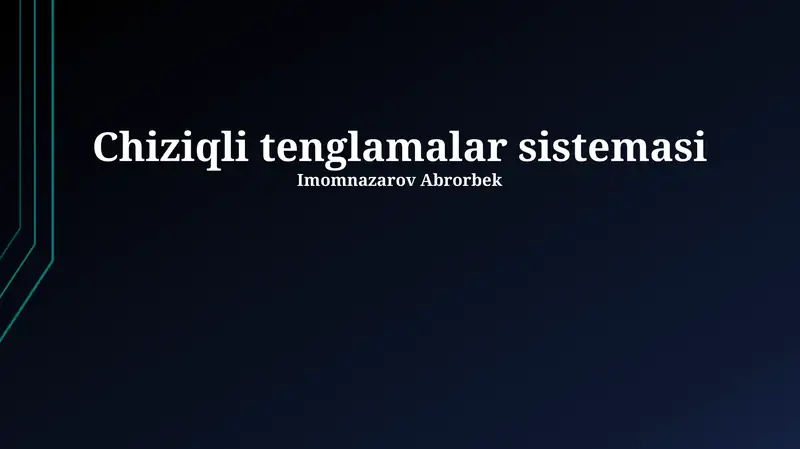 Chiziqli tenglamalar sistemasi