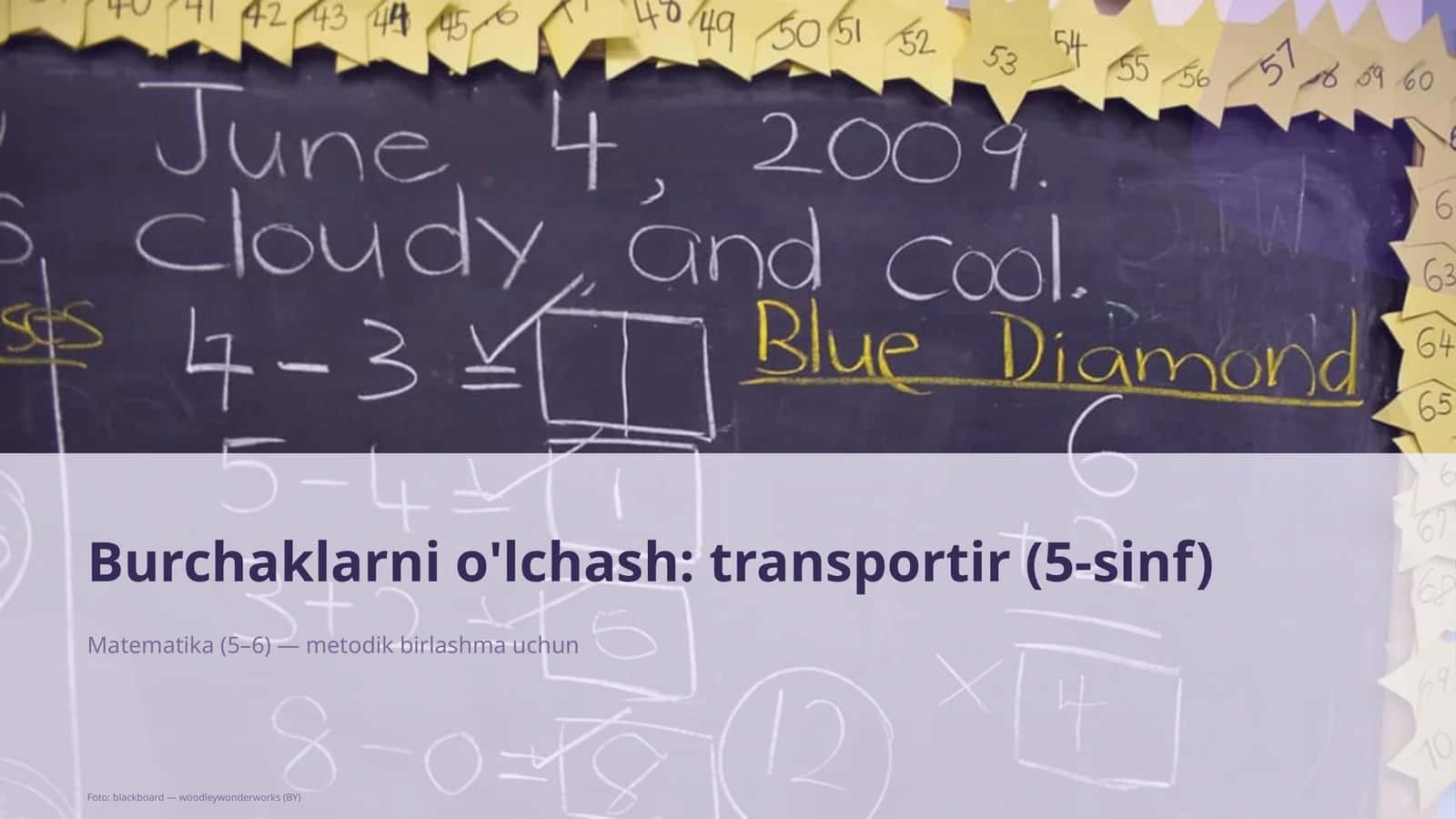 Burchaklarni o'lchash: transportir (5-sinf)